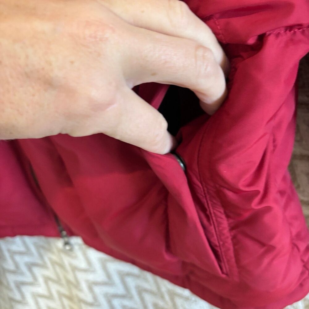Eddie Bauer Men’s Quilted Puffer Goose Down Jacket Coat Red Size Medium - Picture 3 of 9